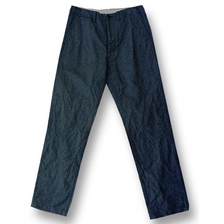 Cushman BLACK CHAMBRAY TROUSERS TIGHT STRAIGHT 22097画像