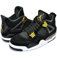 NIKE AIR JORDAN 4 RETRO BLACK/BLACK/METALLIC GOLD 308497-032画像