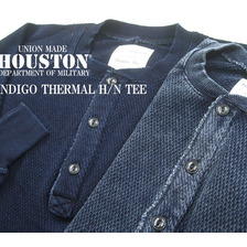 HOUSTON INDIGO THERMAL HENLEY NECK TEE 21136画像