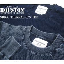 HOUSTON INDIGO THERMAL CREW NECK TEE 21124画像