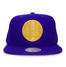 Mitchell & Ness GOLDEN STATE WARRIORS MELTON PROPER SNAPBACK BLUExGOLD LVMNGSW088画像