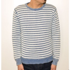 Hub&Spoke 強撚糸インディゴボーダー 371801画像