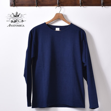 ANATOMICA MARNIER CREW NECK TEE LONG SLEEVE INDIGO画像