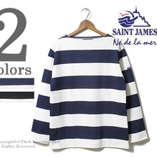 SAINT JAMES OUESSANT WIDEBORDER ホワイト × ネイビー T6/ セント