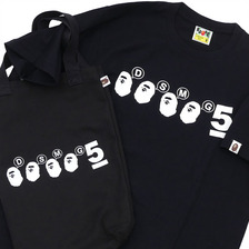 A BATHING APE DSM GINZA 5TH ANNIVERSARY TEE&TOTE BLACK画像