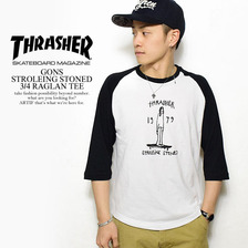 THRASHER GON'S STROLEING STONED 3/4 RAGLAN TEE TH92166画像