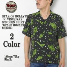 STAR OF HOLLYWOOD × VINCE RAY S/S OPEN SHIRT "SPACE ROCKETS" SH37591画像