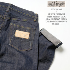 MISTER FREEDOM &times; SUGAR CANE MFSC Made in U.S.A. 14oz OKINAWA DENIM CALFORNIAN LOT.674 SC41651画像
