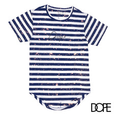 DOPE Striped Scoop Tee NAVYxWHITE画像
