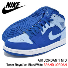 NIKE AIR JORDAN 1 MID TEAM ROYAL/ICE BLUE-WHITE 554724-400画像