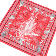 HERMES Pani La Shar Pawnee Carres 55 ROUGExBLANCxNOIR画像