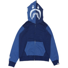 A BATHING APE INDIGO SHARK FULL ZIP HOODIE 1D20-115-019画像