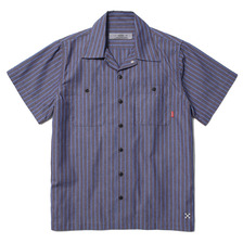 Bluco STANDARD WORK SHIRTS S/S (NVY&times;STP) OL-108-017画像