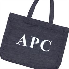 A.P.C. APC LOGO TOTE BAG INDIGO画像