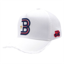 YOSHINORI KOTAKE DESIGN &times; BEAMS Bロゴ メッシュキャップ WHITE画像