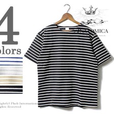 ANATOMICA MARNIER CREW NECK TEE S/S BORDER 530-521-15画像