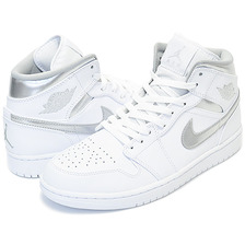 NIKE AIR JORDAN 1 MID "PURE MONEY" wht/metallic silver-wht 554724-105画像