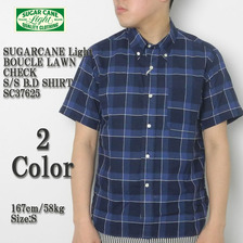 Sugar Cane Light BOUCLE LAWN CHECK S/S B.D SHIRT SC37625画像