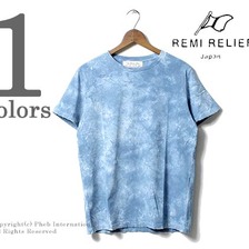 REMI RELIEF プレーン インディゴタイダイ スペシャル加工 Tシャツ RN1720-9160画像