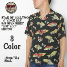 STAR OF HOLLYWOOD &times; VINCE RAY S/S OPEN SHIRT "HOT ROD" SH37590画像
