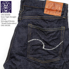 ONI DENIM Semi Tight Straight 16.5oz Selvedged Denim 「Washi Embroidery」 ONI-585XX画像