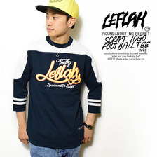 LEFLAH SCRIPT LOGO FOOTBALL TEE -NAVY-画像
