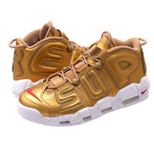 NIKE &times; Supreme AIR MORE UPTEMPO METALLIC GOLD/WHITE 902290-600画像