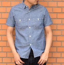 FOB FACTORY F3402 H/S シャンブレーワークシャツ画像