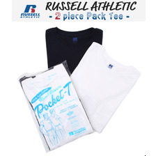 Russell Athletic 2 piece Pack Tee -White&times;Navy-画像
