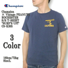 Champion &times; Vintage PEANUTS ROCHESTER S/S T-SHIRT "SURF'S UP!" C9-K305画像