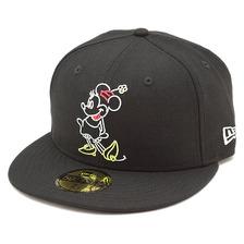NEW ERA 59FIFTY DISNEY MINNIE NEON CAP BLACK/FL.WHITE 11458990画像