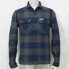 THE FLAT HEAD F-SNO-201L ワイドスプレッドブロックチェックシャツ201L画像