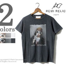 REMI RELIEF ''メガネ'' モザイクプリント スペシャル加工 プリントTシャツ RN1721-3233画像