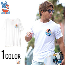 JUNK FOOD スケボーミッキープリントデザインクルーネック半袖Tシャツ W3782-7765画像