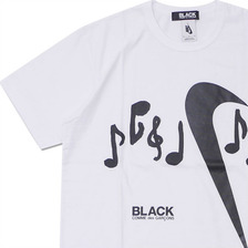 BLACK COMME des GARCONS &times; NIKE SWOOSH NOTE TEE WHITE画像