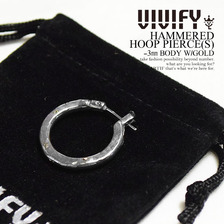 VIVIFY HAMMERED HOOP PIERCE -3mm BODY W/GOLD VFP-132画像