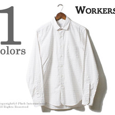 Workers Narrow Round Collar Shirt, Tattersall画像