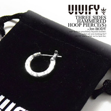 VIVIFY THREESIDES HAMMERED HOOP PIERCE -3mm BODY VFP-143画像
