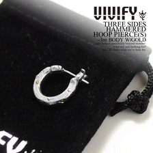 VIVIFY THREESIDES HAMMERED HOOP PIERCE -3mm BODY W/GOLD VFP-144画像