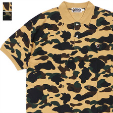 A BATHING APE 1ST CAMO APE HEAD ONE POINT POLO 1D30-112-001画像