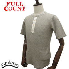 FULLCOUNT Cotton Honeycomb Thermal Fabric Henley Neck Tee Shirt 5953画像