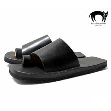 JUTTA NEUMANN ANIKO LEATHER SANDAL BLACK LATIGO BIRKENSTOCK SOLE画像