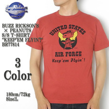 Buzz Rickson's &times; PEANUTS S/S T-SHIRT "KEEP'EM FLYIN'!" BR77814画像