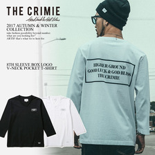 CRIMIE 8TH SLEEVE BOX LOGO V NECK POCKET T-SHIRT C1G5-TE08画像
