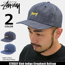 STUSSY Slub Indigo Strapback Ballcap 131709画像