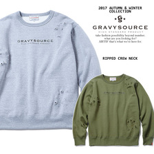 GRAVYSOURCE RIPPED CREWNECK GS17-ASW07画像