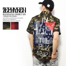 Zephyren BANDANA SHIRT S/S -Inhale the black-画像
