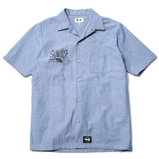 MINOS SS SUNRISE DUNGAREE OPEN NECKED SHIRT (BLUE) MNQ3-SH02画像