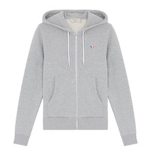 MAISON KITSUNE ZIP HOODIE TRICOLOR FOX PATCH KMK2752画像