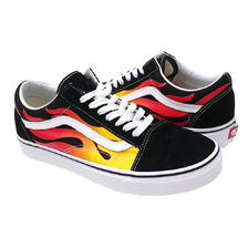 VANS Old Skool (Flame)Black/Black/True White画像